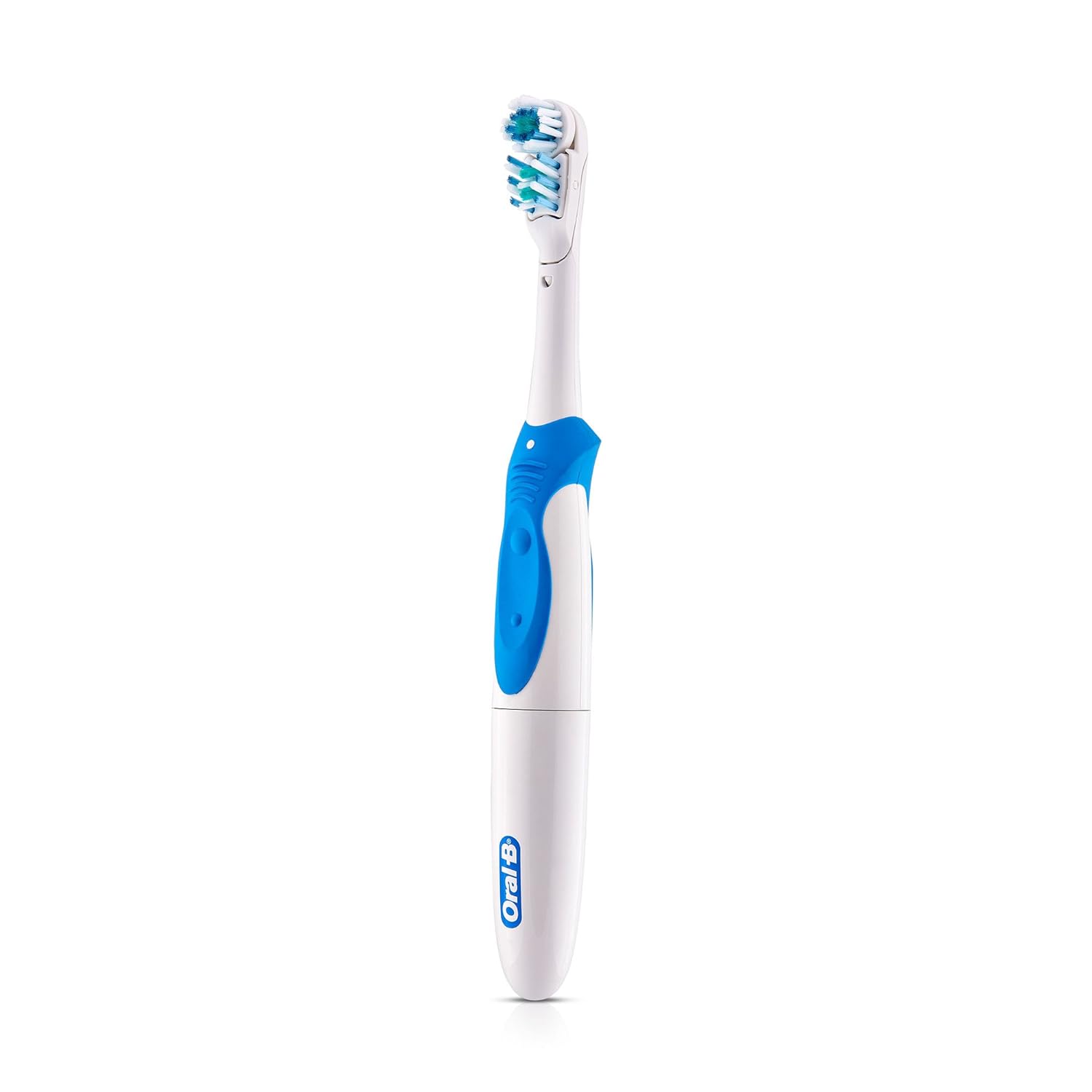 Cross Action Power Dual Clean Battery Powered Toothbrush - White