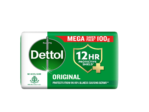 Dettol Original Bathing Soap Bar with 12 HR protective shield  | 100g