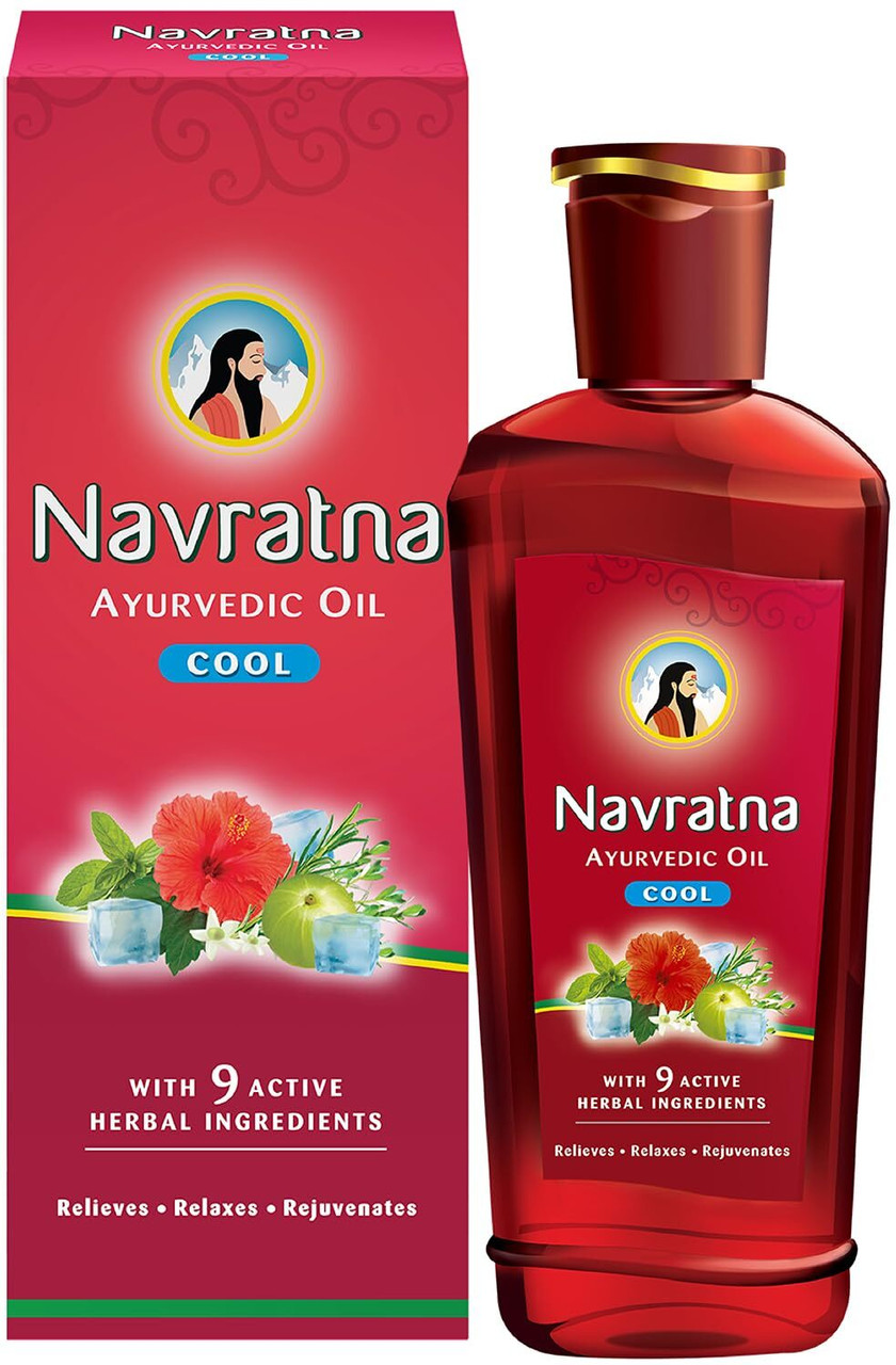 Navratna Ayurvedic Cool OilWith 9 Ayurvedic Herbs Relieves Headache, Fatigue Hair Oil  (500 ml)