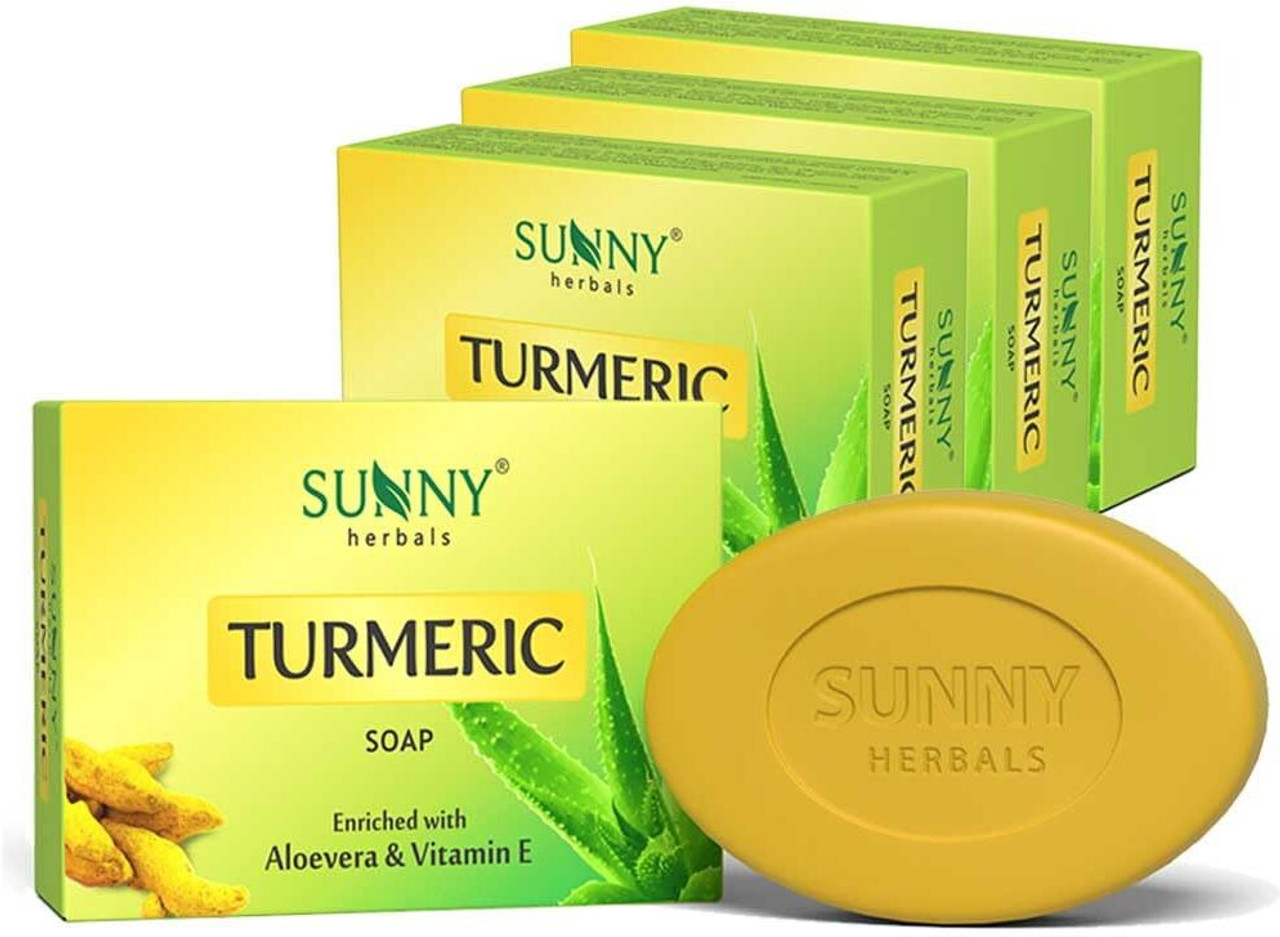 Product image for Sunny Herbals Turmeric Soap  (4 x 75 g)