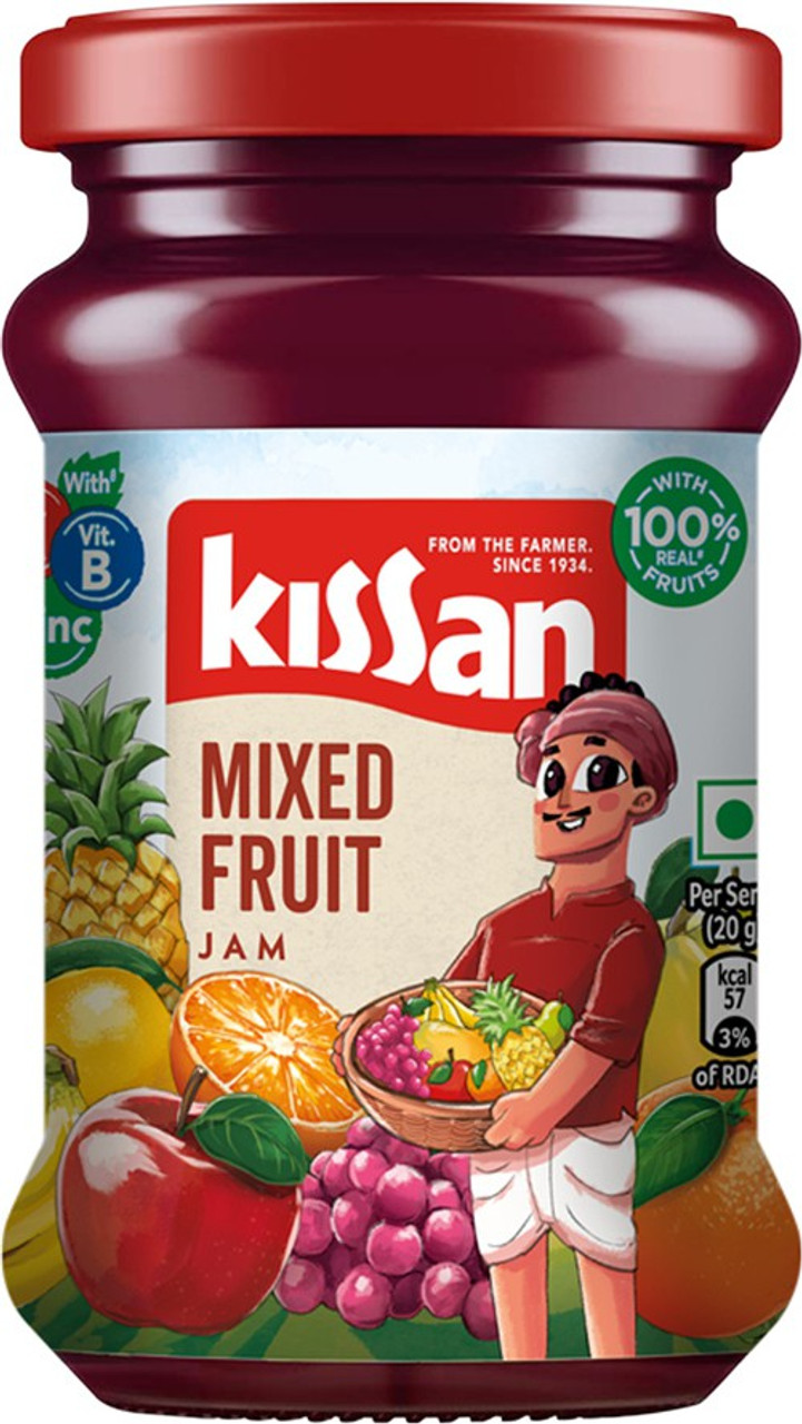 Product image for Kissan Mixed Fruit Jam (Mix phal ka jam)  (200 g)
