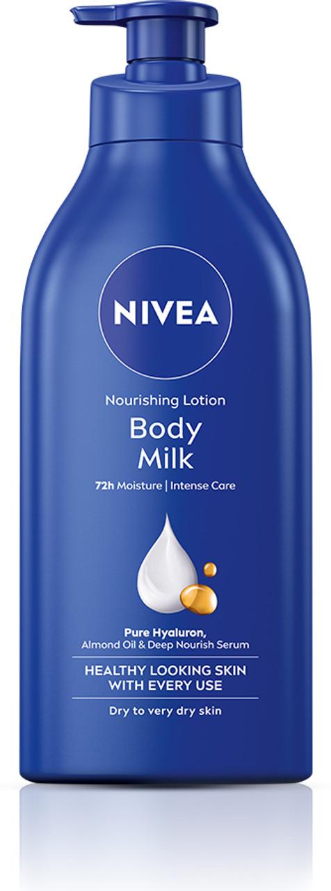 NIVEA Body Milk, Lotion Moisturizer, with Deep Moisture Serum, Hyaluron & Almond Oil