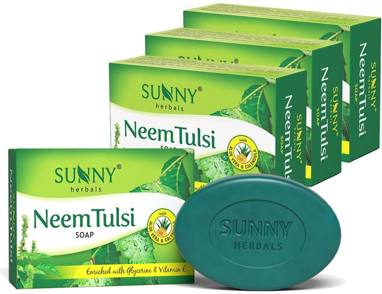 Product image for Sunny Herbals Neem Tulsi Soap  (4 x 75 g)