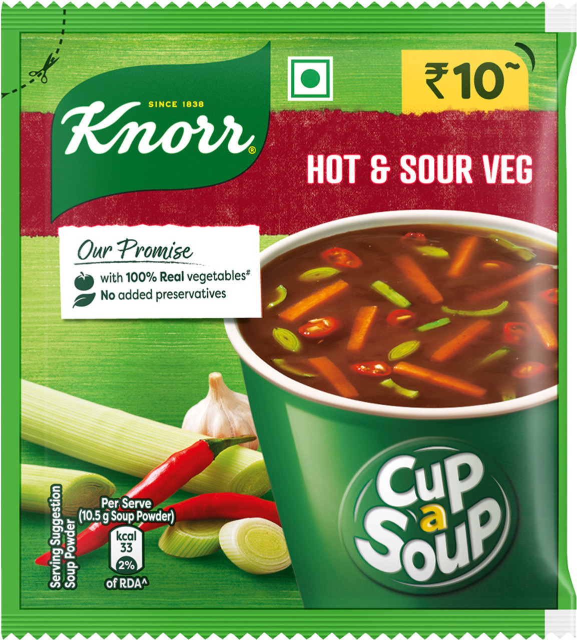 Product image for Knorr Hot & Sour Veg Cup-a-Soup  (10.5 g)