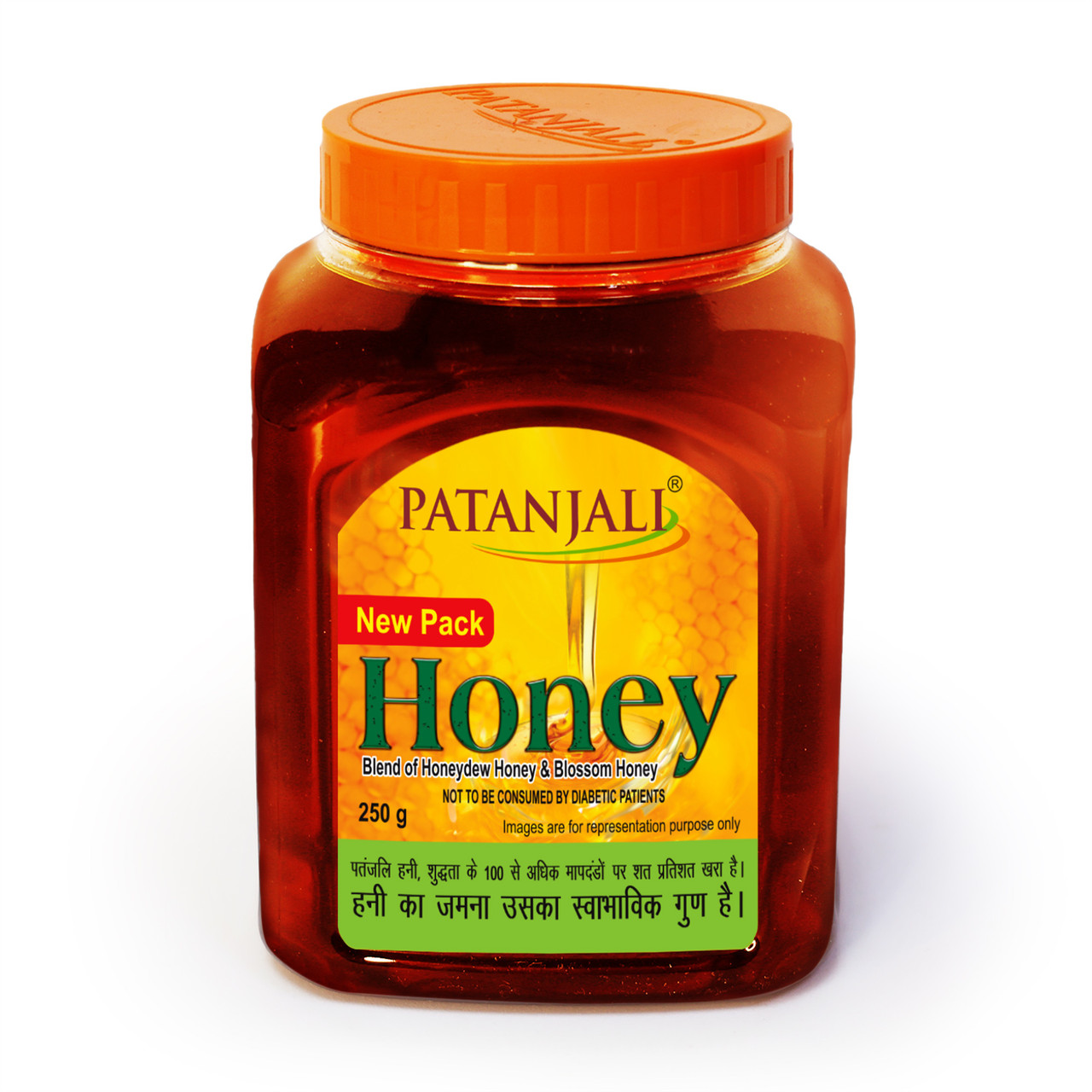 Product image for PATANJALI Pure Honey, No Sugar Added, Unprocessed and Organic Honey, Shahed  (250 g)